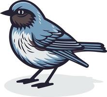 A charming, cartoon style bluebird with a friendly expression vector