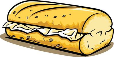 A cartoon illustration of a simple sandwich on a white background vector
