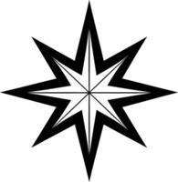 Simple, geometric 8 pointed star graphic, perfect for logo design, tattoo inspiration, or a minimalist design element vector