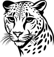 A bold and striking black and white illustration of a cheetah s head, perfect for adding a touch of wildness to your designs vector