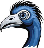 A striking element illustration of a blue and white bird s head, perfect for branding or mascot designs vector