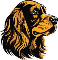 A detailed, element illustration of a cocker spaniel s head in profile vector