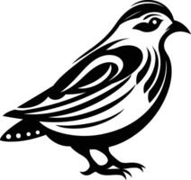 Stylized black and white tattoo design of a bird, perfect for use in branding, design projects, or as a print for clothing and accessories vector
