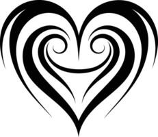A stylish and intricate black and white heart design perfect for tattoos, branding, or design projects vector