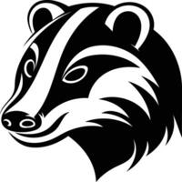 Bold and striking, this black and white illustration of a badger's head is perfect for creating powerful designs vector