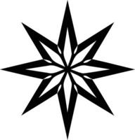 A simple yet elegant eight pointed star design, perfect for tattoos, logos, or decorative elements vector
