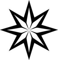 Simple, bold eight pointed star, perfect for tattoos, branding, or design projects vector