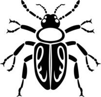 A stylized black and white silhouette of a beetle, perfect for branding, design projects, or tattoo inspiration vector