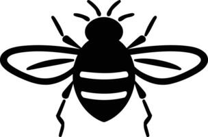 Simple black and white bee silhouette, perfect for logo design, branding, or educational materials vector