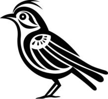 Stylish black and white bird tattoo design, perfect for graphic design, web, print, and branding vector