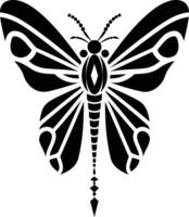 A simple, elegant silhouette of a butterfly with intricate detail vector