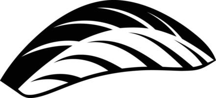 Black and white illustration of a single piece of salmon, perfect for use in culinary or seafood branding vector
