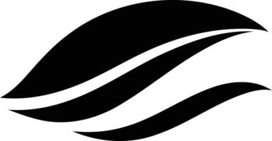 Abstract black and white logo design featuring two overlapping curved lines vector