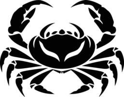 A bold, stylized black and white illustration of a crab, perfect for tattoos, branding, or graphic design projects vector