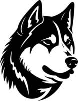 A striking black and white illustration of a wolf's head, perfect for branding, tattoos, or any project needing a bold, animalistic design vector