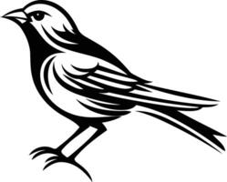 Stylized black and white illustration of a bird in a simplified, minimalist style vector