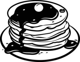 Delicious stack of pancakes with syrup and butter, perfect for breakfast or brunch menus, cookbook illustrations, and more vector