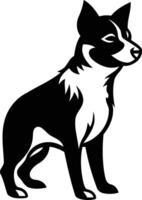 Simple black and white silhouette of a dog, perfect for logo designs, pet websites, or branding projects vector