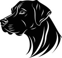 A bold, black and white illustration of a dog's head, perfect for pet related projects, tattoos, and branding vector