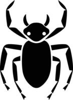 Simple, black and white silhouette of a beetle with a unique design vector