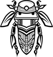 A bold and detailed blackwork tattoo design, featuring a geometric insect with intricate patterns and tribal elements vector