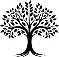 Simple, elegant silhouette of a tree with a full crown, perfect for design projects, branding, or nature themed illustrations vector
