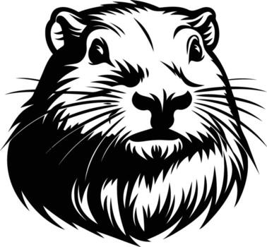 un negrita y sorprendentes negro y blanco ilustración de un tuza cabeza, Perfecto para agregando un toque de desierto a tu diseños vector