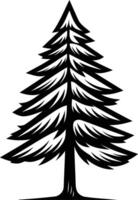Simple, bold black and white illustration of a pine tree, perfect for logos, branding, and nature themed designs vector