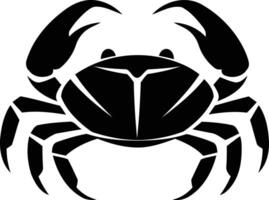 A bold and simple black and white silhouette of a crab, perfect for logo design, branding, or illustration purposes vector