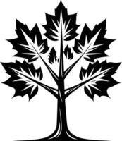 Simple black and white illustration of a tree with five branches vector