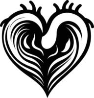 Stylish black and white tattoo design of a heart with intricate patterns vector