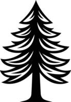 Simple, bold silhouette of a pine tree, perfect for logo designs, website graphics, and print projects vector