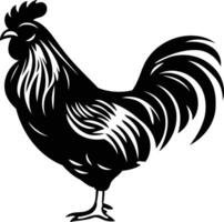 A bold, black and white illustration of a rooster, perfect for adding a touch of rustic charm to your designs vector