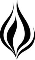 Abstract flame icon, minimalist design, black and white vector