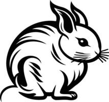 A stylized black and white illustration of a rabbit, perfect for tattoo designs, branding, or animal themed projects vector