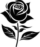 A simple yet elegant silhouette of a rose in full bloom vector
