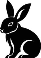 A simple, elegant silhouette of a rabbit, perfect for logos, branding, or design elements vector