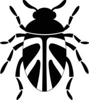 A simple, bold silhouette of a beetle with intricate markings on its back, perfect for design projects requiring a nature inspired graphic vector