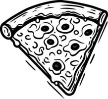 A hand drawn illustration of a pizza slice, perfect for food related projects vector