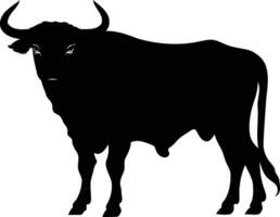A simple, bold silhouette of a bull, perfect for adding a touch of power and strength to your designs vector