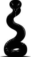 A striking silhouette of a cobra in a striking pose vector
