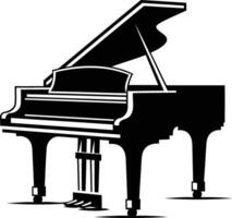 A simple yet elegant silhouette of a grand piano, perfect for adding a touch of musical sophistication to your designs vector