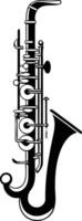 A simple yet elegant silhouette of a saxophone, perfect for adding a touch of jazz to any design project vector