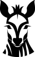 A striking black and white silhouette of a zebra's head, perfect for creating a strong and bold brand identity vector