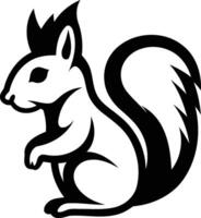 A bold and stylized black and white illustration of a squirrel, perfect for tattoo design, logo creation, or any project that needs a touch of nature vector