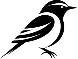 A simple yet elegant black silhouette of a bird, perfect for creating logos, branding, or illustrations vector