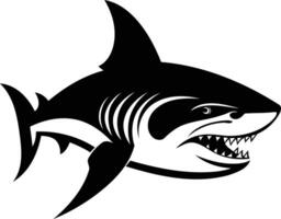 Aggressive shark silhouette with sharp teeth, perfect for branding, logos, and design projects vector