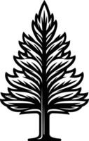 A simple yet striking silhouette of a pine tree, perfect for logos, branding, and nature inspired designs vector