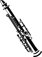 A sleek black and white silhouette of a saxophone, perfect for adding a musical touch to your design projects vector