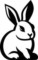 Black and white silhouette of a rabbit, perfect for logo design, branding, and illustrations vector